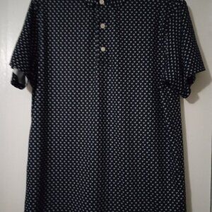 Club Special Luxury Activewear men's top size S navy blue/white short sleeves